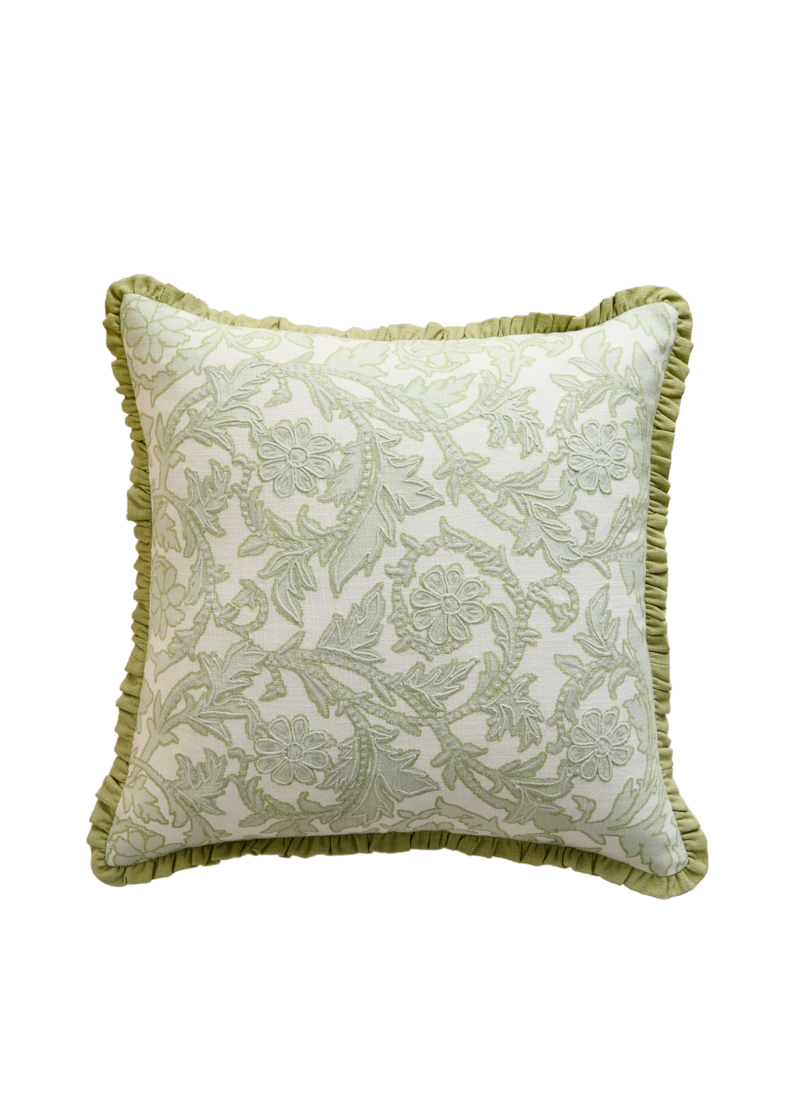 Floral Embroidered Cushion
