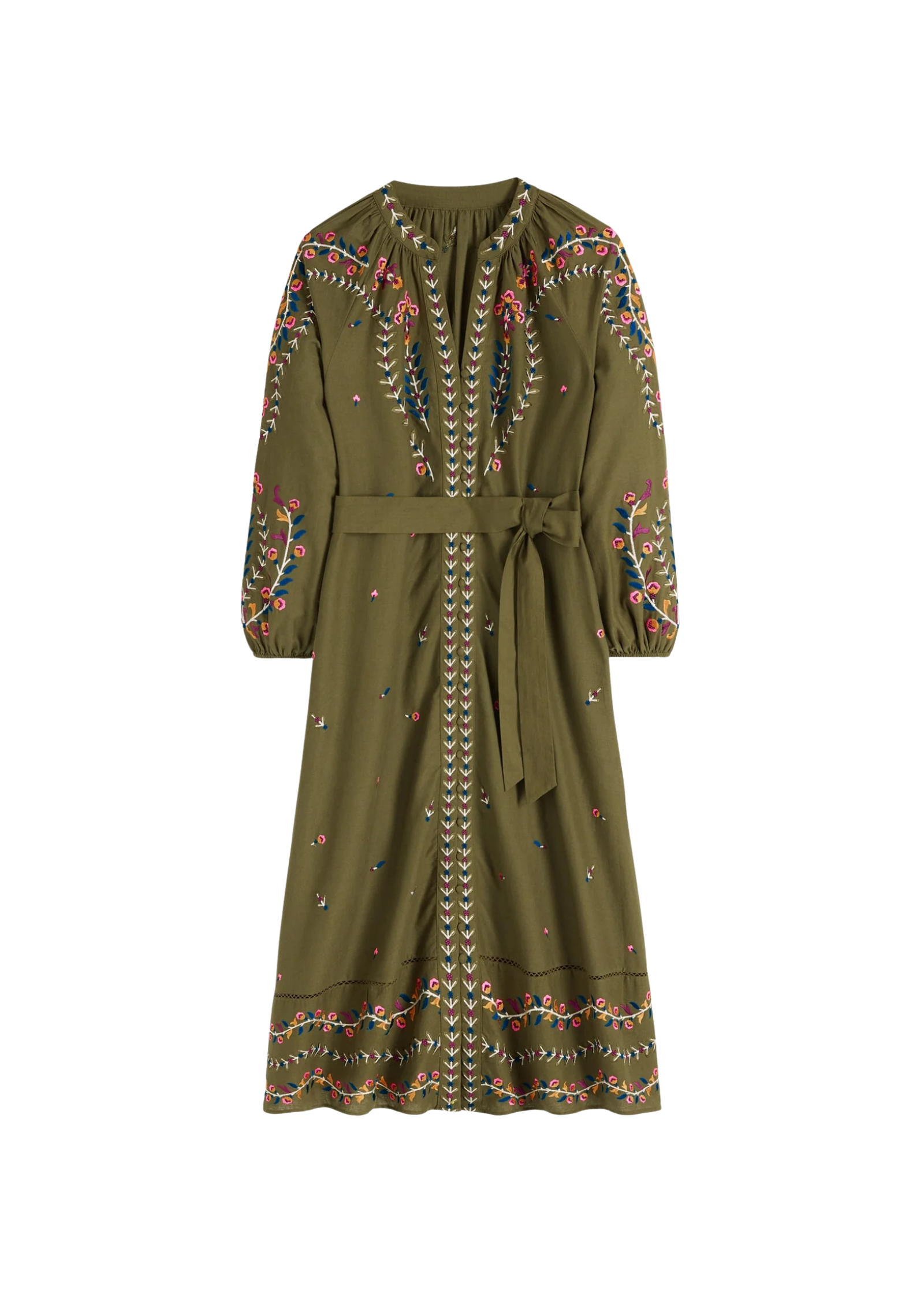 Embroidered Linen Dress